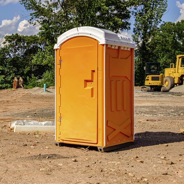 how often are the portable restrooms cleaned and serviced during a rental period in Park Layne